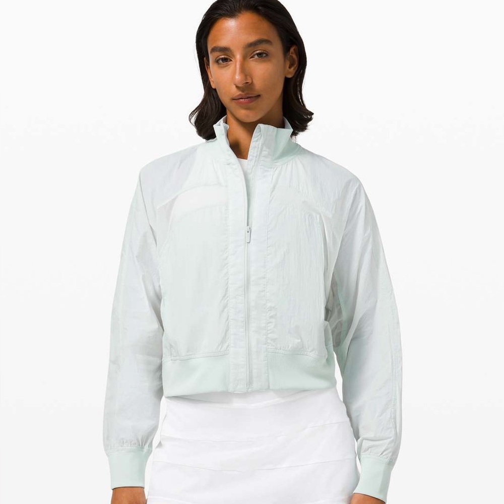 lululemon athletica Lightweight Mint Green Bomber Jacket